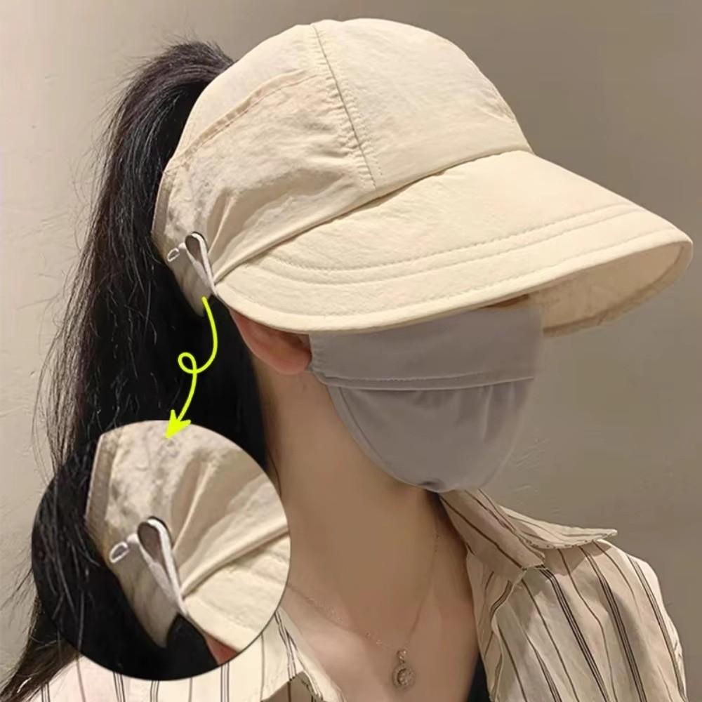 Breathable Outdoor Sun Hat Foldable UV Protection Visors Summer Fisherman Ponytail Caps