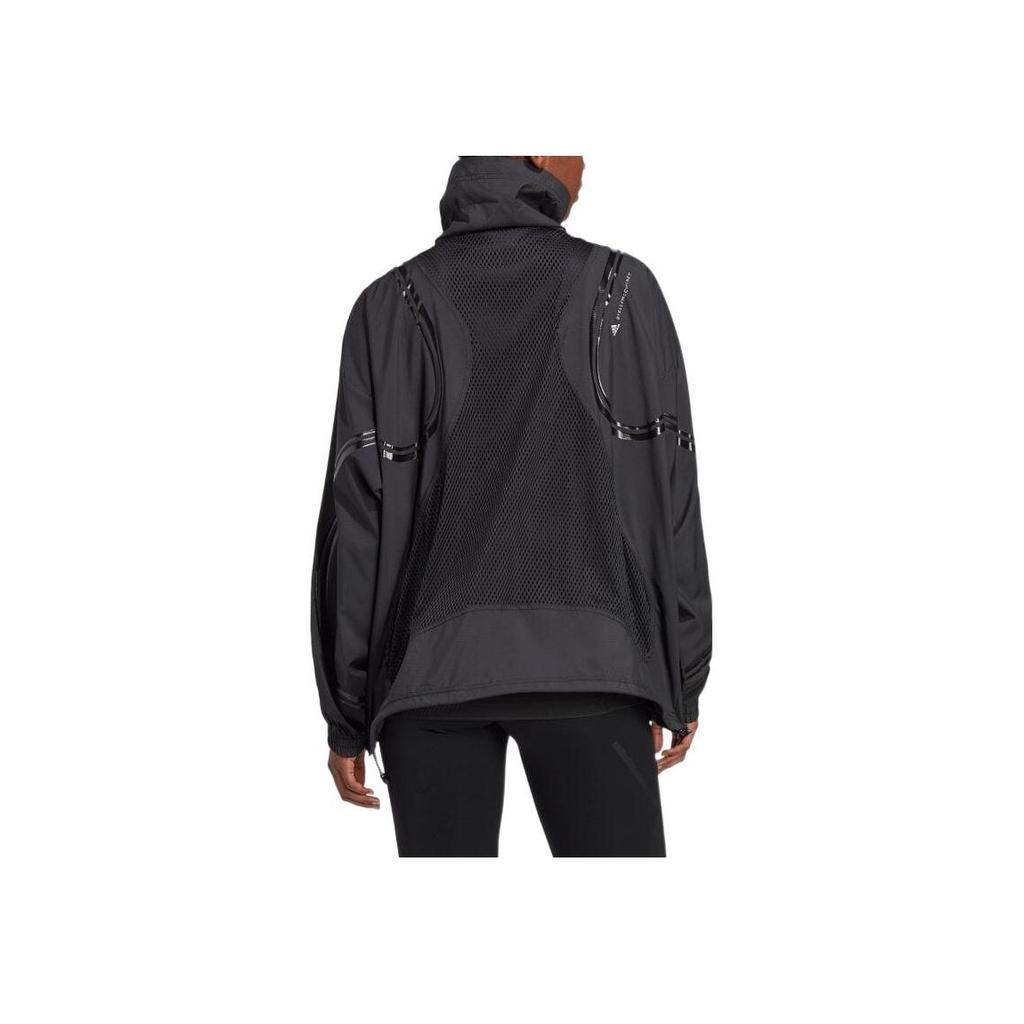 Adidas X Stella McCartney Повседневная куртка в полоску с цветными блоками и воротником-стойкой, женская куртка черного цвета HR2212