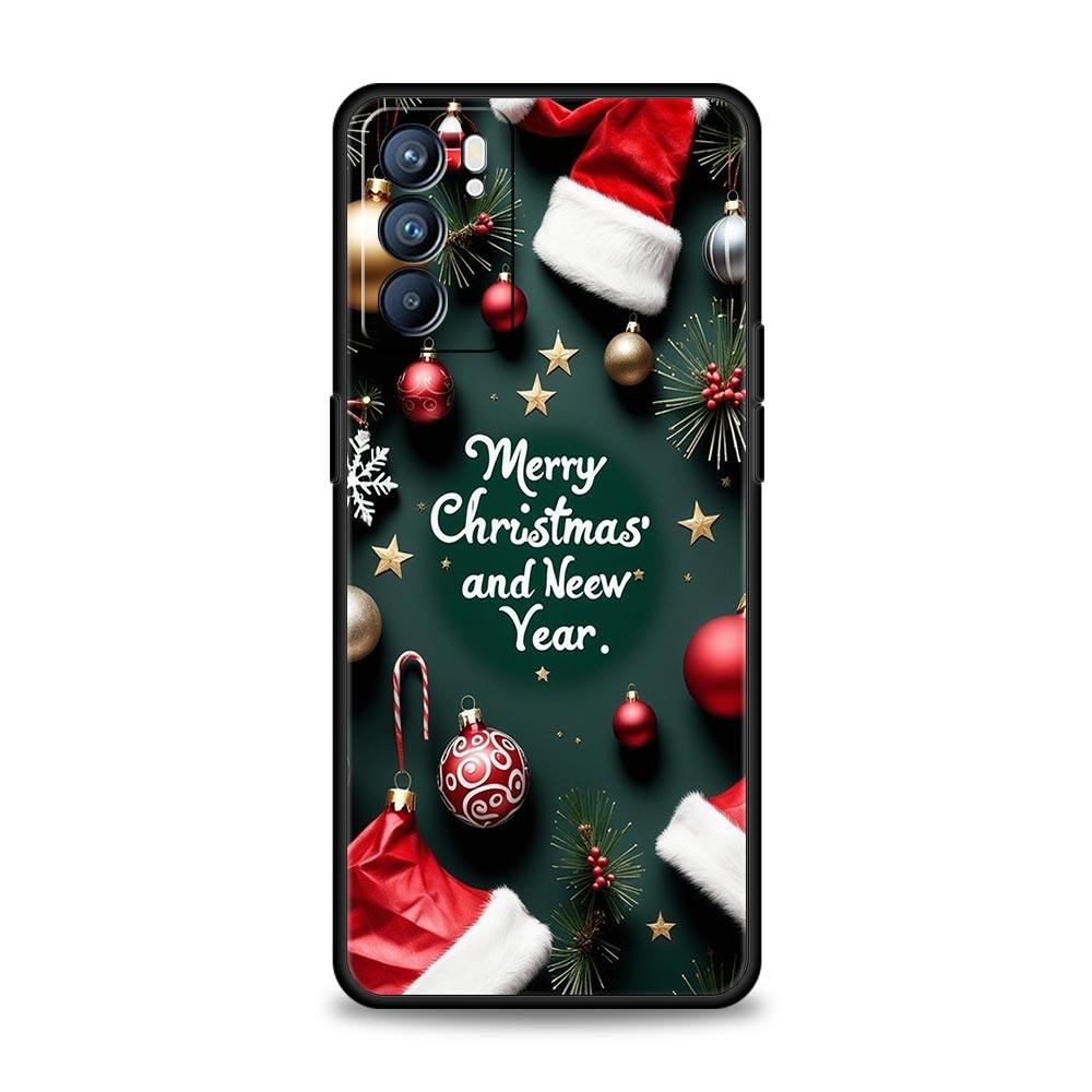 Merry Christmas Phone Case For Oppo Reno 13 12 11 10 7 F Find X5 X6 A98 A80 A79 A78 A57 A54 A31 A17 Pro 5G Soft TPU Cover Capas