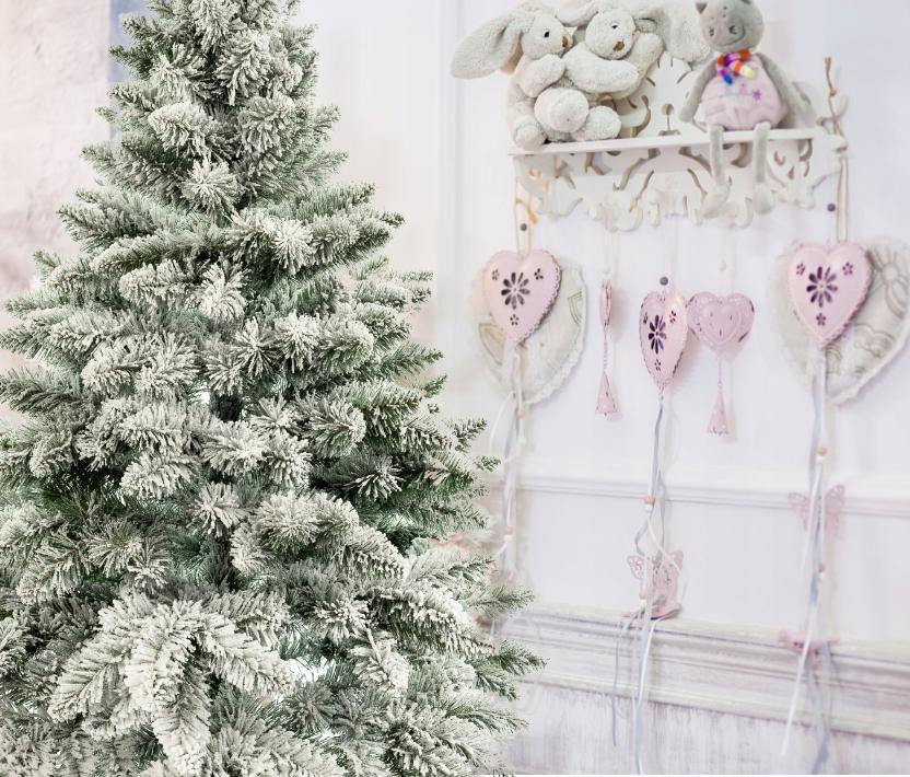 Christmas Pine Tree Covered With Snow, As If Alive