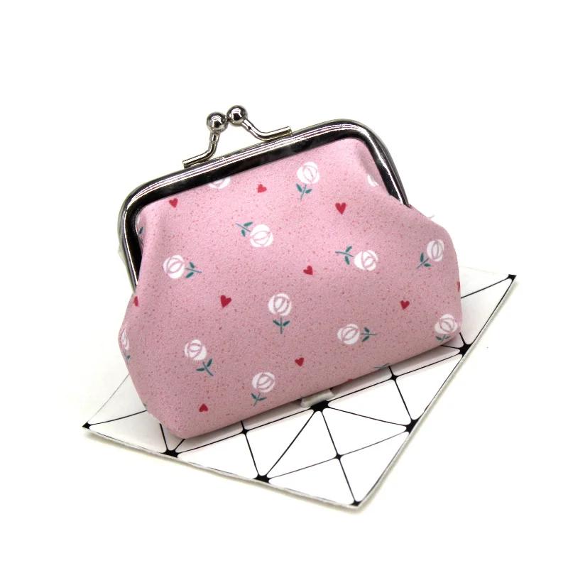 Fashion Flower Printing Coin Purses Girl Hasp Zero Wallet Ladies Purse Female Mini Money Bag PU Leather Key Card Holder Wallet