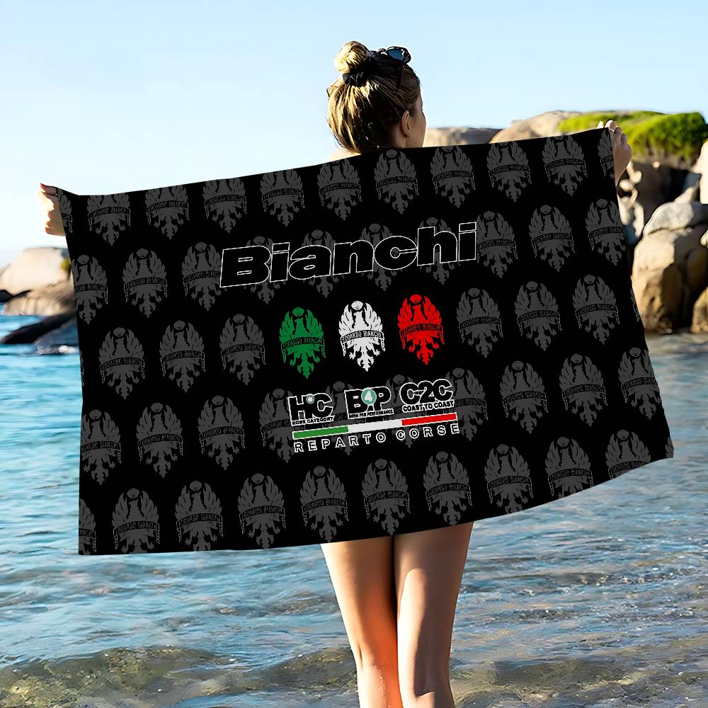 B-BianchiS Логотип Велосипеда Пляжное Полотенце Цветные Полотенца для Ванны для Девочки Микрофибра Быстросохнущее Не Прилипает Песок Пляжное Йога Спа Тренажерный Зал Бассейн