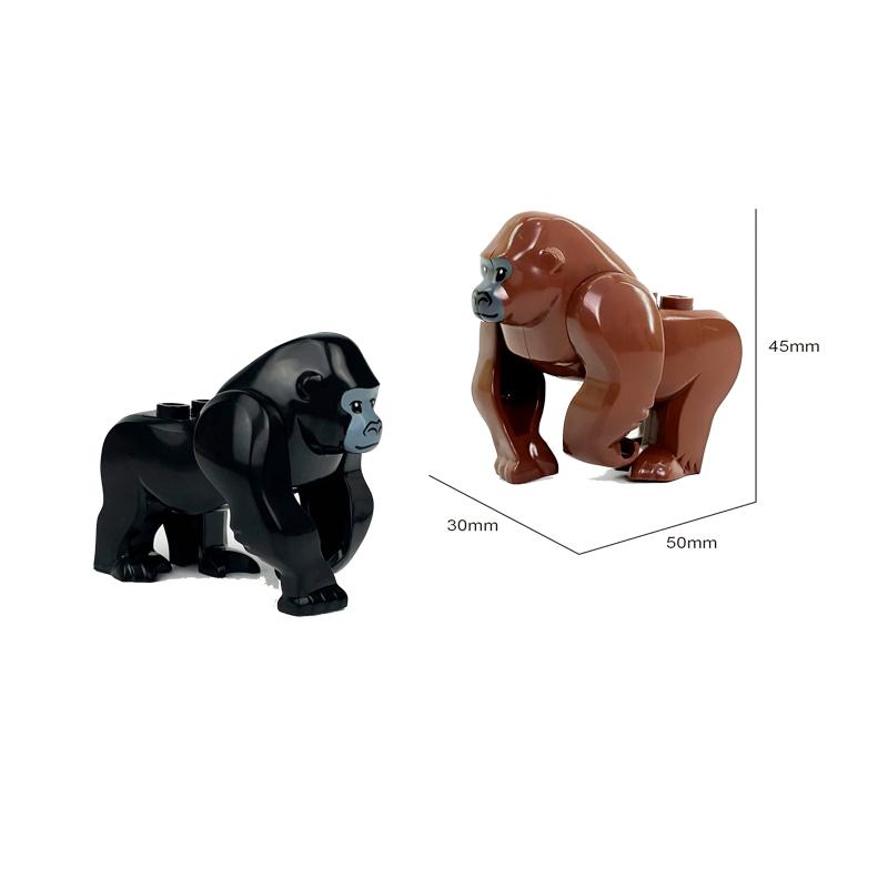 MOC Ферма Зоопарк Животные Строительные блоки Крокодил Акула Дельфин Шимпанзе Корова Леопард Развивающая игра Аксессуары Кирпичики Детские игрушки