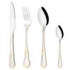 16Pcs 304 Stainless Steel Dinner Tableware Coffee Spoon Knife Fork Dinnerware Flatware Set Gold Cutlery Set Kitchen Silverware