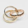 CARTIER Trinity Ring 0.1" band K18 Gold (YGxPGxWG) #4.3(US Size) 6.57g Women Used