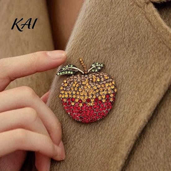 Bag Decorative Pin Rhinstone Fruit Brooch for Women, Shape Alloy Lapel Pin, Clothing Jewelry Accessories Wedding Party Prom