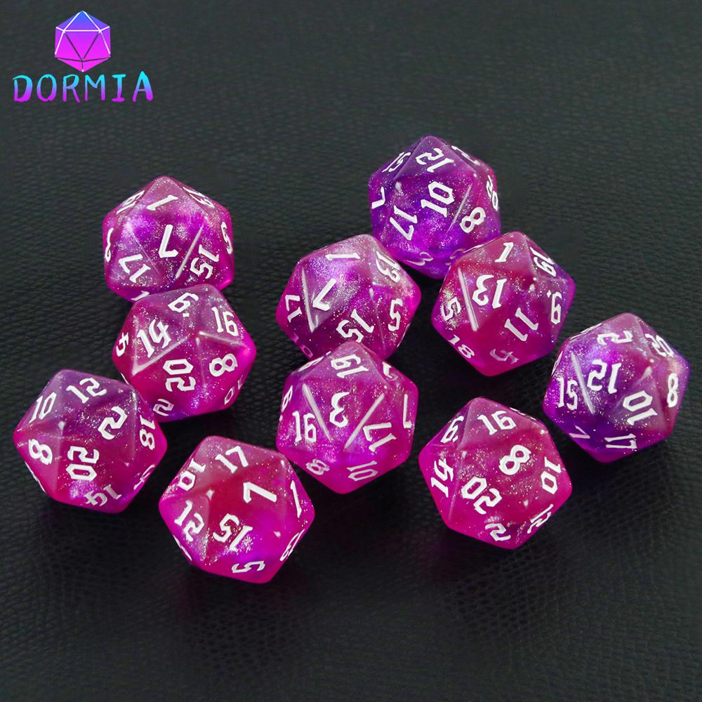 20-гранные разноцветные многогранные игральные кости D20, удивительные блестящие игральные кости для ролевых игр, DND, обучение математике, настольные игры