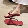 Обувь для женщин 2024 Мода Современные женские тапочки Летние тапочки для платья Женские туфли-балетки с бантом на плоской мягкой подошве Уличные сандалии