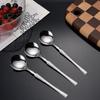 1 шт. Ложка из нержавеющей стали с квадратной/круглой головкой, суповая ложка, ложка для риса, ложка с длинной ручкой, столовая ложка, кухонная утварь