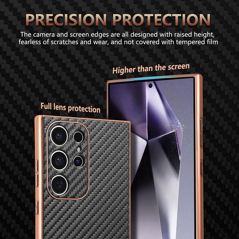 Чехол для телефона с гальваническим рисунком из углеродного волокна для Samsung Galaxy S23 S24 FE S22 Ultra Plus S21FE A25 A54 A55 5G A14 A15