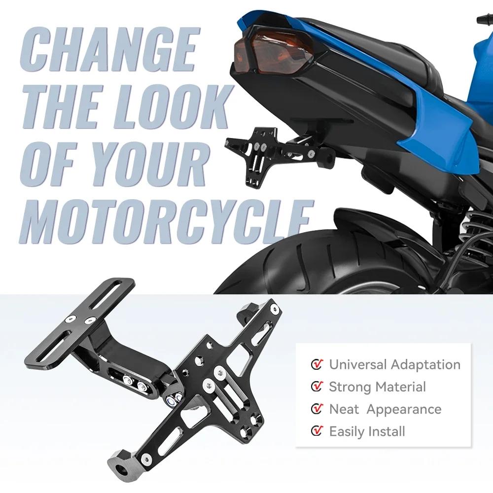 Motorcycle Adjustable Tail Eliminator License Plate Bracket Turn Signal Light For Yamaha Honda Bmw Suzuki Cfmoto Mt07 Mt09 Fz07