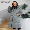 GASMAN 2024 Женская зимняя куртка-пуховик, длинный классический дизайн, карман на молнии, женское однотонное пальто для отдыха, парки больших размеров 88599