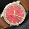 АВТОМАТИЧЕСКИЕ ВИНТАЖНЫЕ МУЖСКИЕ ЧАСЫ SEIKO 5 ЯПОНИЯ 7009A КРАСНЫЙ ЦВЕТ ЦИФЕРБЛАТ a706819-1
