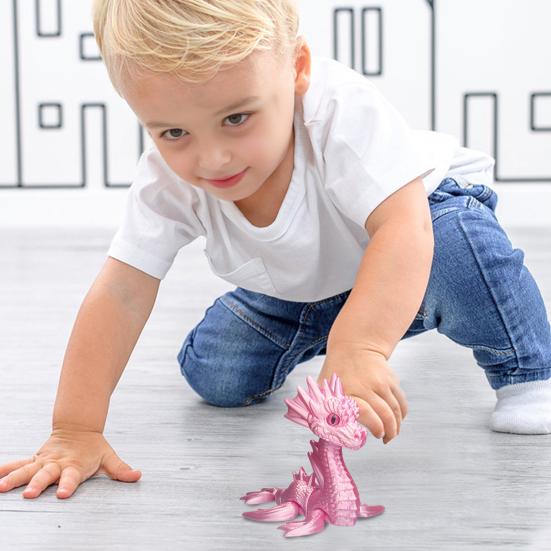 3D Printed Sea Dragon Figurine Movable Joints Dragon Figure Mini Articulated Dragon Model Fidget Toy Desktop Decoration Ornament