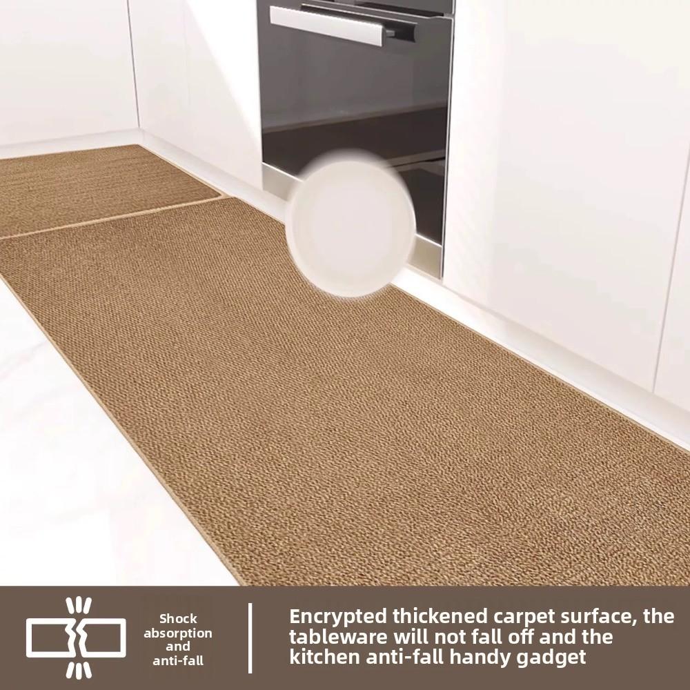 Мягкий кухонный коврик Длинный ковер Простой льняной плетеный коврик для ванной Кухонные принадлежности