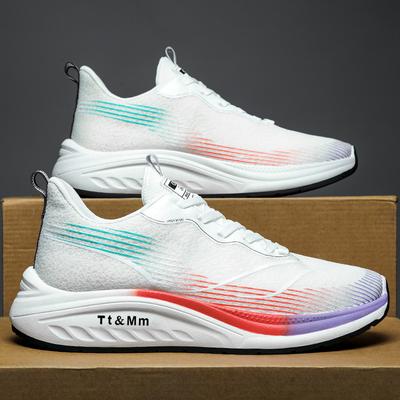 Лето 2023, новая дышащая и непроницаемая для запаха сетка для лица, летающая тканая обувь для спорта, отдыха, бега, туризма, модная обувь для маленького белого папы