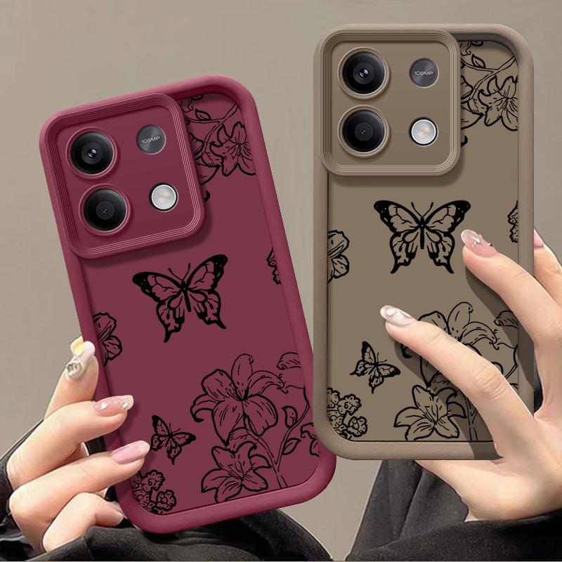 Fashion Butterfly Flower Pattern Phone Cover For Xiaomi 13T Pro 11T Poco F6 X6 Pro M6 Pro Redmi Note 13 Pro 12 4G 11 10 Pro Max Soft Shockproof Case
