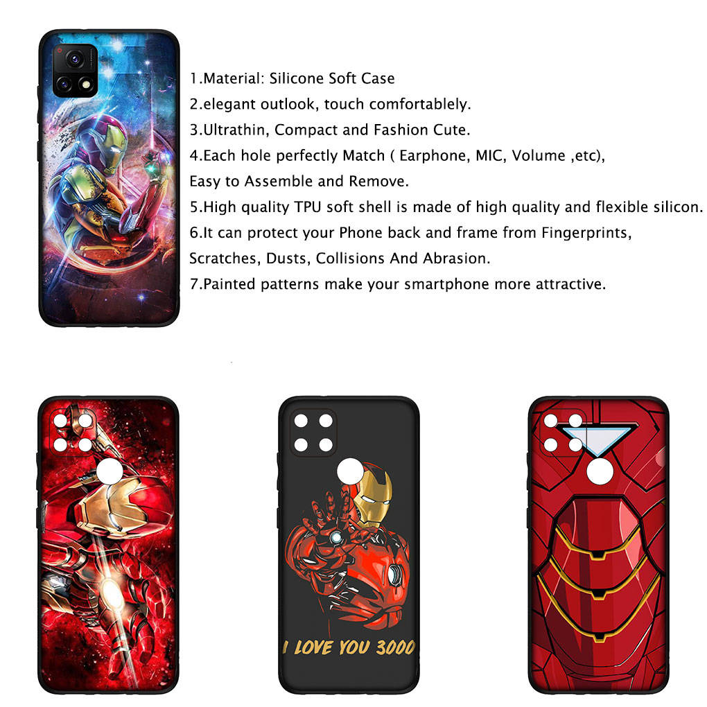 Чехол для iPhone 16 15 Xiaomi Redmi Note 14 13 12 11 Pro Max X 8 16e Samsung Galaxy S25 S24 S23 Moto OPPO Huawei Ironman Superhero Iron Man Phone Case