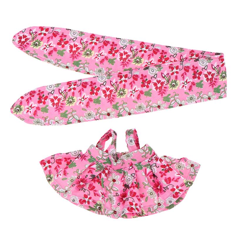 Для куклы Лабубу 17 см Одежда Аксессуары Сладкое цветочное платье с повязкой на голову Плюшевые куклы Сменная одежда Подарки Игрушки для ролевых игр