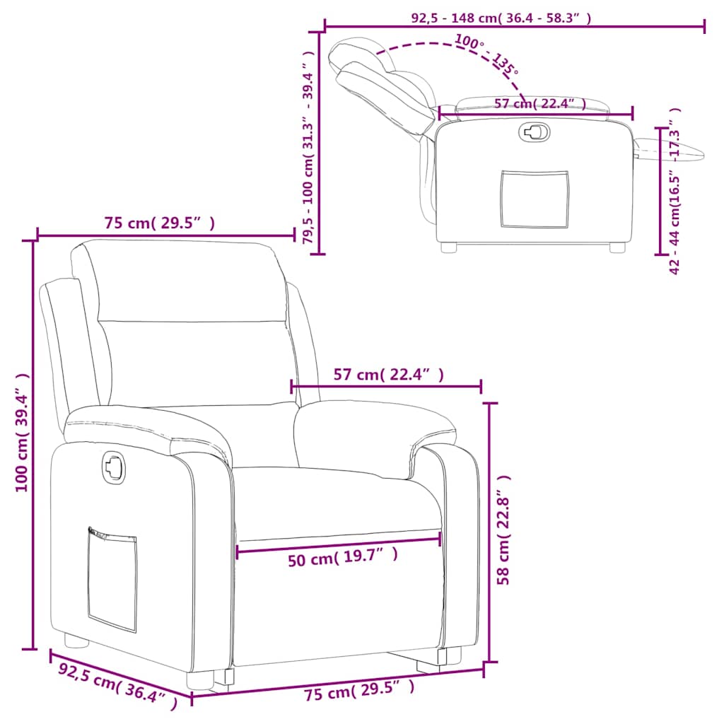 Recliner Chair with Lift Assist Yellow Velvet