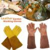 For Men Women Leather Thorn Proof Gauntlet Long Sleeve Garden Tools Work Welding Protection Safety Gloves Pruning Gloves