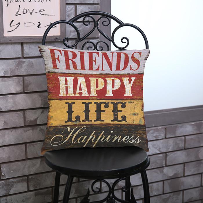 Vintage Letters Pattern Living Room Decoration Cushion Cover Love Greetings Creative Punk Pop Style Throw Pillow Case Cojines