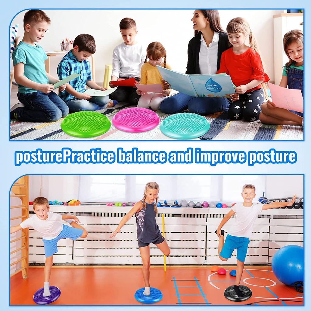 Blue Yoga Pilates Balance Pad - Non-Slip Surface for Stability Training