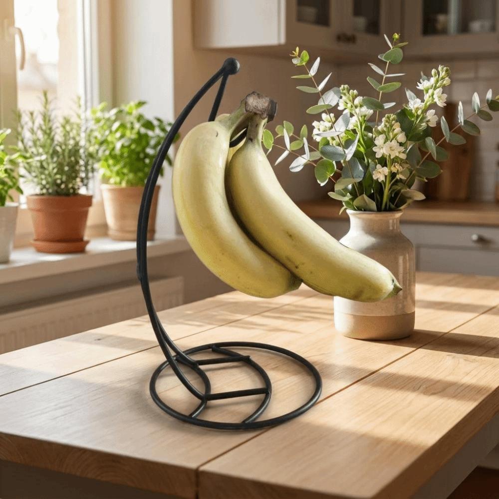 with Base Metal Banana Rack Stable Stand Fruit Display Hanger Creative Banana Holder Living Room