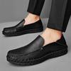 Лоферы мужские повседневные кожаные туфли для вождения в британском стиле, летние туфли-лодочки Lazy Doug, дышащие туфли-лодочки больших размеров