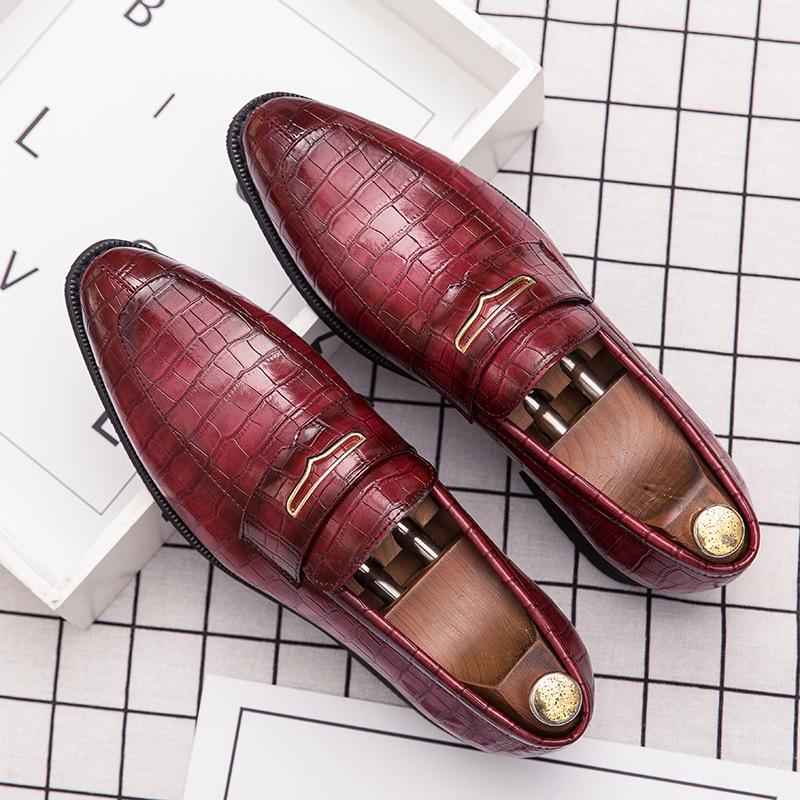 Leather Shoes Men's Business Foreign Trade Men's Shoes Youth Korean Version Trend British Large Size Casual Shoes Pointed Hair Stylist Trendy Shoes Me