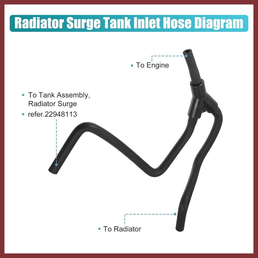 Upper Radiator Surge Tank Inlet Hose Reservoir Hose 22908202 for Cadillac ATS CTS for Chevrolet Camaro 4 Cyl 2013-2018 Engine Coolant Overflow Hose