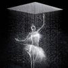 POIQIHY Ultrathin Golden Shower Head 16" Stainless Steel Rainfall Shower Faucet Head Bathroom Black Large Flow Showerhead Faucet