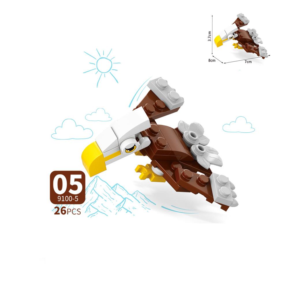 MOC Пазл Животные Строительные блоки Пчела Тигр Лев Жираф Лягушка Крокодилы Лиса Птица Дикий кабан Насекомые Мини DIY Кирпичный конструктор Игрушка Подарок F029