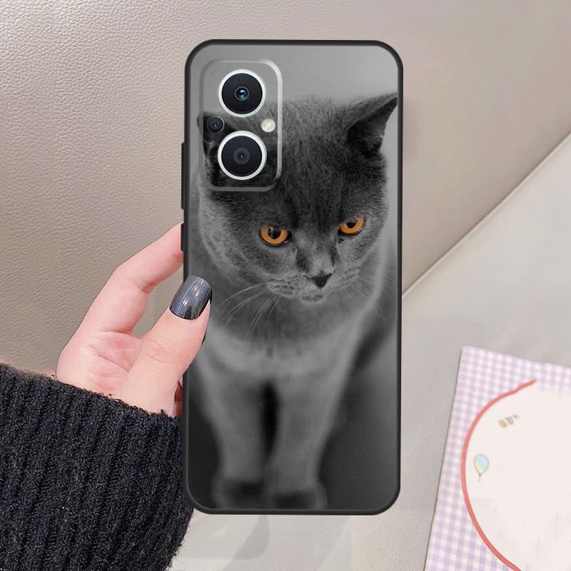 Чехол для кошки Британская короткошерстная для OPPO Reno 12 14 13 11 10 Pro 11F 12F 13F 14F 7 8 Lite Чехол OPPO Find X6 X5 X8 X9 Pro