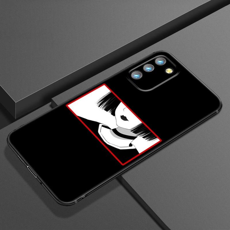 Грустный японский аниме эстетический чехол для телефона Samsung Galaxy S20 S21 FE S22 Ultra S10 Lite S10E S9 S8 Plus S7 Edge черный чехол