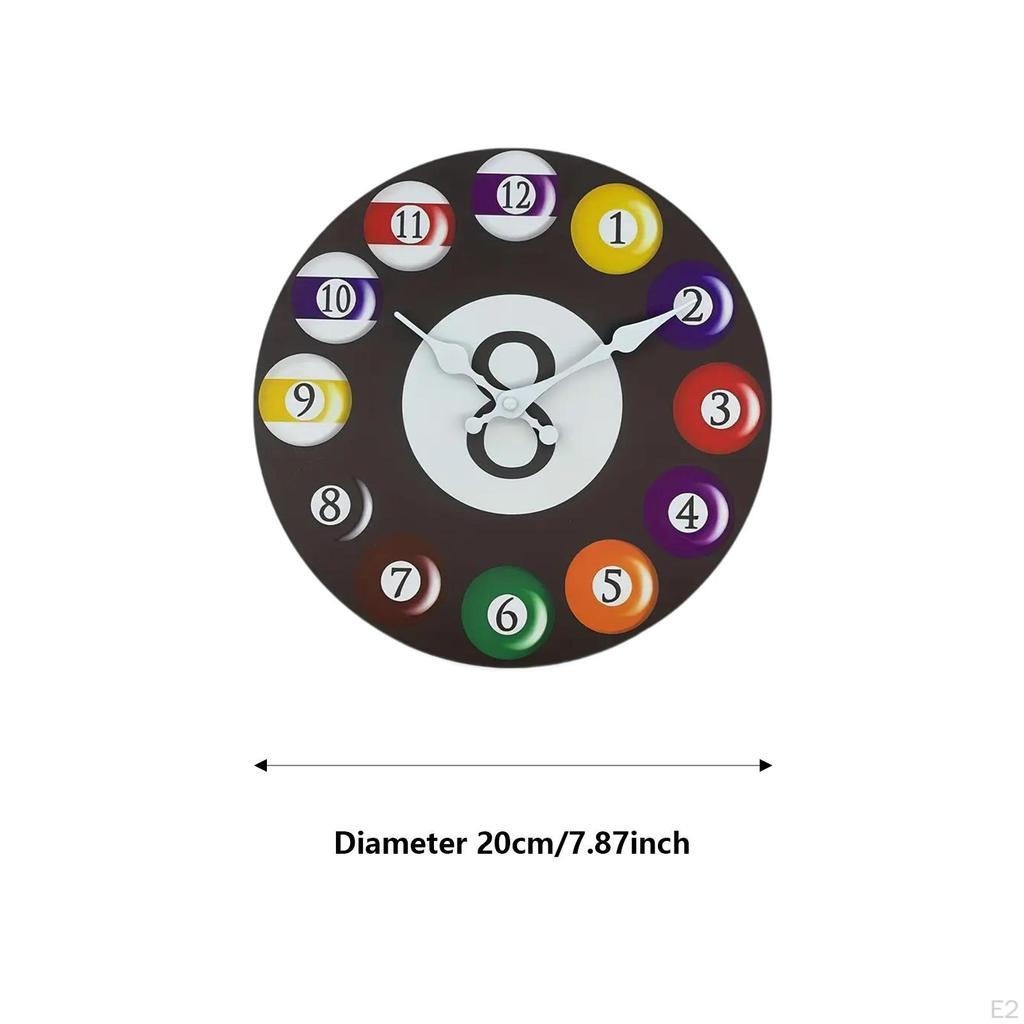 Настенные часы в деревянной раме с бильярдным дизайном для дома, офиса и гаража.