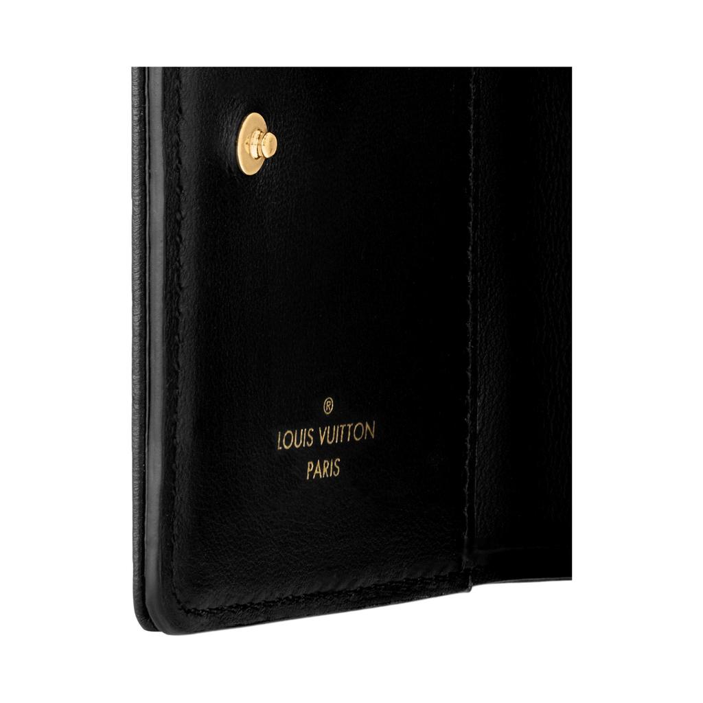 Louis Vuitton Lou Wallet Black Monogram-Embossed Lambskin Women Wallets M81599