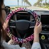 Leopard Fur Steering Wheel Cover 38cm Car Steering Wheel Cover Steering Wheel Cover  Warm Hand