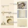 Cat Tree with Sisal Cat Tree Climbing Tree Cat Furniture Scratching Board with Soft Plush Cat Toy Sturdy E1-Class Chipboard Beige 50 x 30 x 81.5 cm