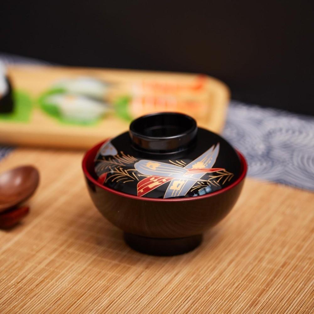 Новая Мисо-супница с крышкой, двухцветная, кленовый лист, японская рисовая миска, контейнер для супа, супница с крышкой, аксессуары для столовой