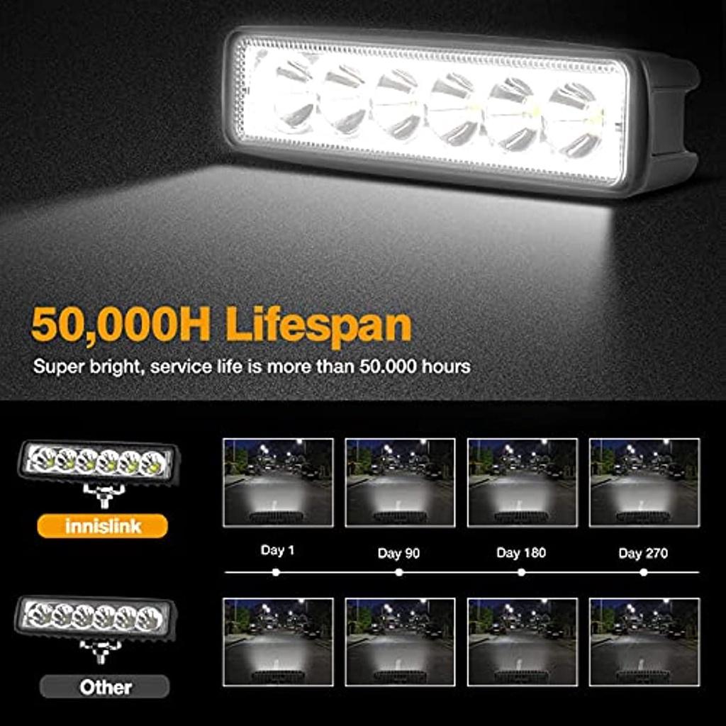 Светодиодный рабочий фонарь 18 Вт Светодиодный дополнительный фонарь 12 В 24 В Автомобильная фара IP67 Водонепроницаемый 6000 K Светодиодный прожектор Автомобиль для внедорожника Грузовик-тягач Offroad T