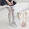 Breathable Lace Mesh Girls Sweet Tights Elastic Leggings Bowknot Accents Soft Cotton Fabric for Spring Daily Comfort
