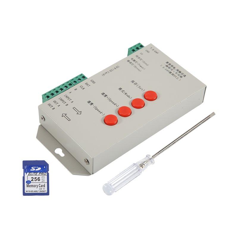 A84E-RGB LED Controller T1000S SD Card 2048Pixels Controller For WS2801 WS2811 WS2812B SK6812 LPD6803 LED Strip Light