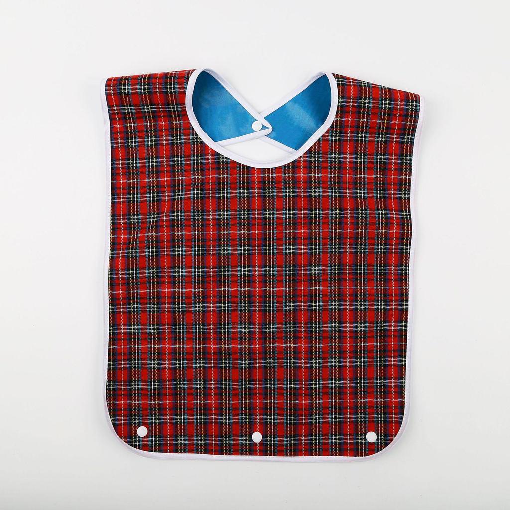 Водонепроницаемый клетчатый нагрудник для взрослых - герметичный, очень большой, устойчивый к пятнам, для столовой для пожилых людей