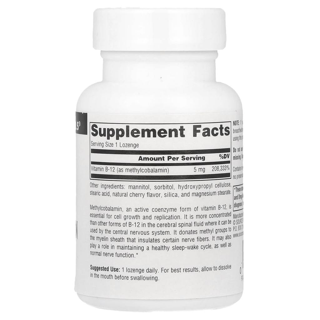 Methylcobalamin, Cherry Flavor, 5Mg, 30 Lozenges