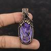 Charoite Pendant Copper Wire Wrapped Pendant Handmade Antique Jewelry Ethnic Pendant Gift For Mom Copper Wire Jewelry Real Gemstone Pendant