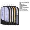 1/5Pcs Garment Bag Dustproof Waterproof Breathable Clear Zipper PVC Wardrobe Hanging Clothes Business Suit Overcoat Dress Coat Dust Cover