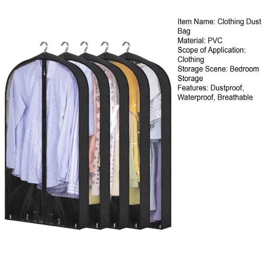 1/5 шт. сумка для одежды пыленепроницаемая водонепроницаемая дышащая прозрачная молния ПВХ шкаф висит одежда деловой костюм пальто платье пылезащитный чехол
