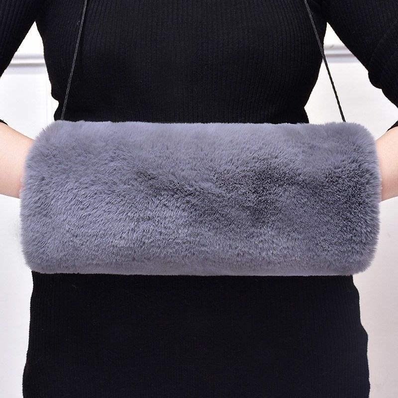 Уютная муфта из искусственного меха - Зимняя плюшевая перчатка-труба для рук