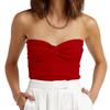 Women's Twisted Knit Short Skinny Backless Sexy High Stretch Tank Top